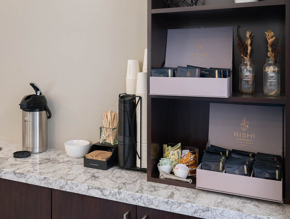 A coffee and tea bar.