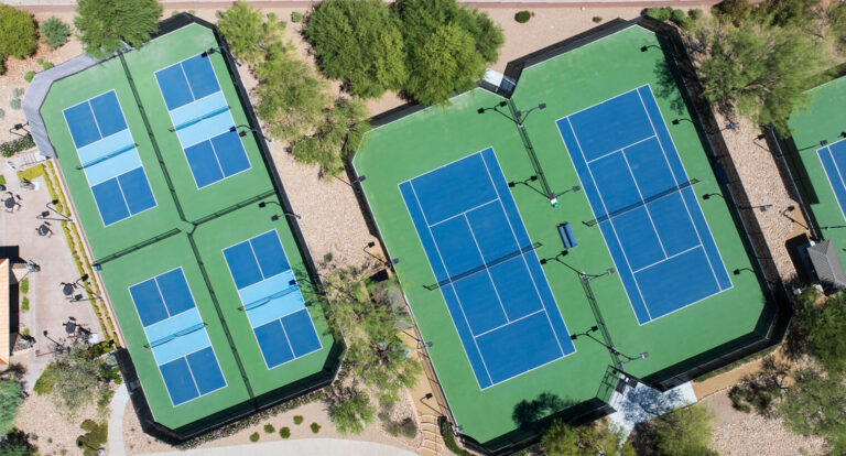Tennis courts.